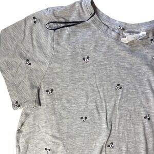 HM‎ LOGG Disney Mickey Mouse All Over Print T-Shirt Gray Womens Large